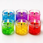 Decorative Glass Tea Light Candles with Seashell Jelly Design - Pack of 6