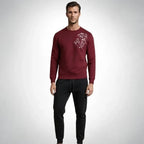 LION Printed Maroon Tracksuit Sweatshirt & Trouser | Warm & Comfortable Winter Wear | Medium, Large and XL