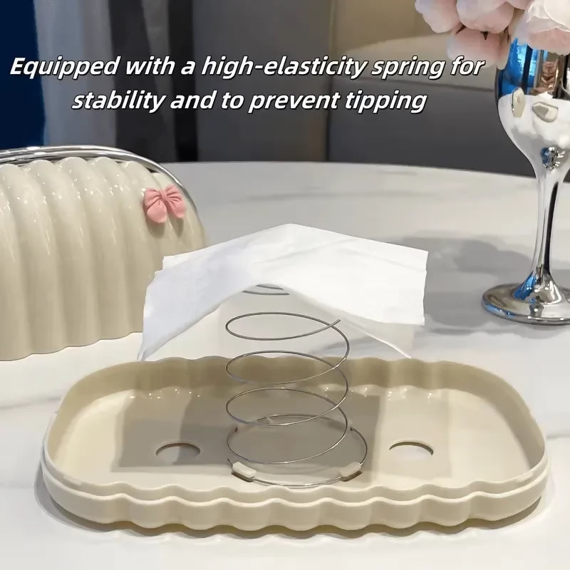 Luxury shell shape Tissue Box _ elegant wave Pattern paper Napkin Dispenser for Home & office Decor