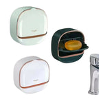 Self-Adhesive Wall-Mounted Luxury Soap Holder, Milky & Light Green