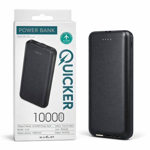 Digital Power Bank, Dual USB Fast Charging Portable Charger - 10000mAh
