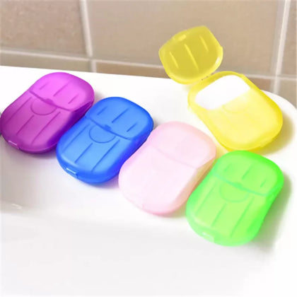 Portable Outdoor Travel Soap Paper Washing Hand Bath Clean Scented Slice Sheets Disposable Boxes Soap Mini Paper Soap