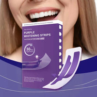 Purple Color-Correcting Teeth Whitening Strips – Peroxide-Free Stain Removal & Instant Smile Brightening Set