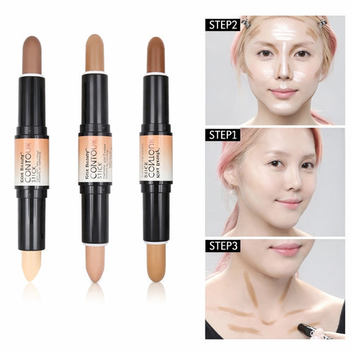 Dual End Contour and Concealer Stick, Blendable Face Shaping Makeup