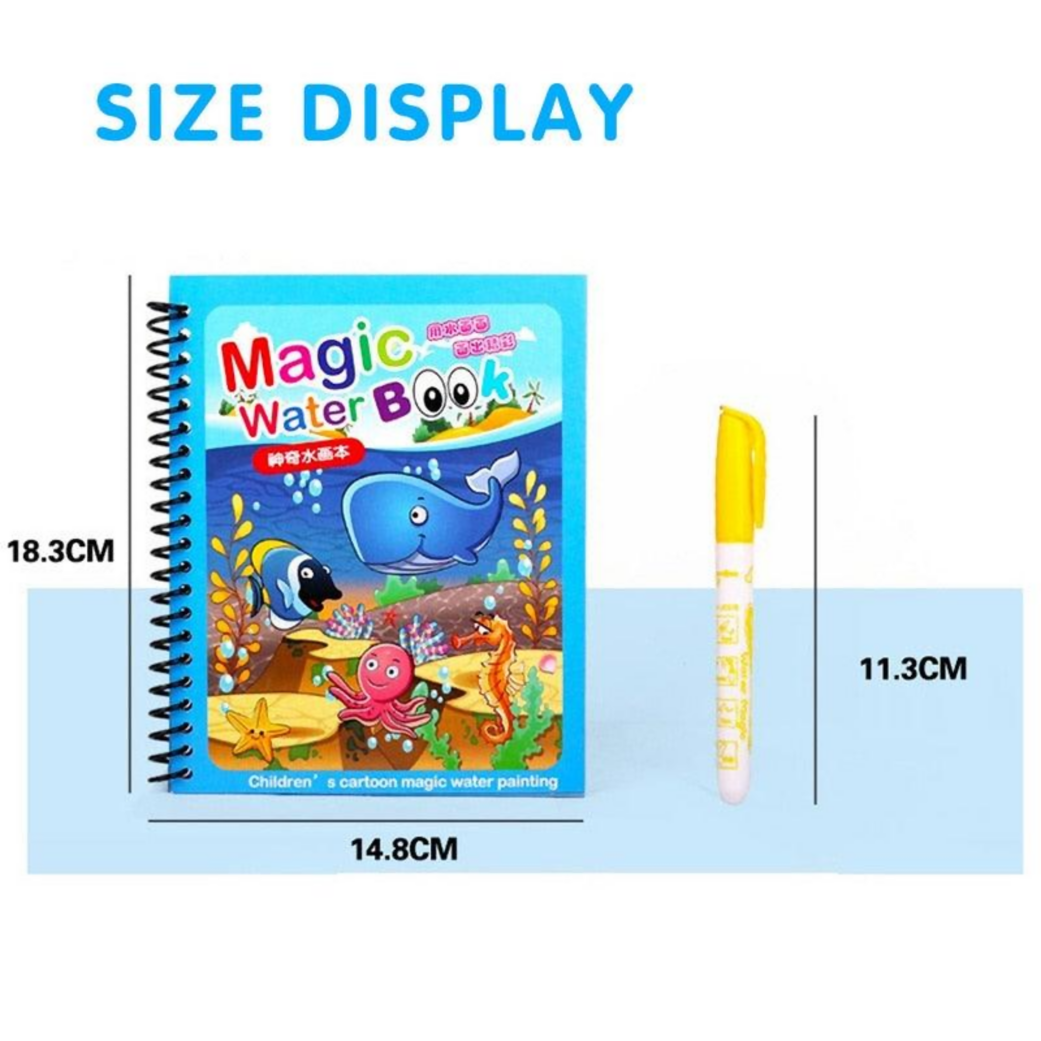 Reusable Book, Magical Water Drawing Montessori, for Children
