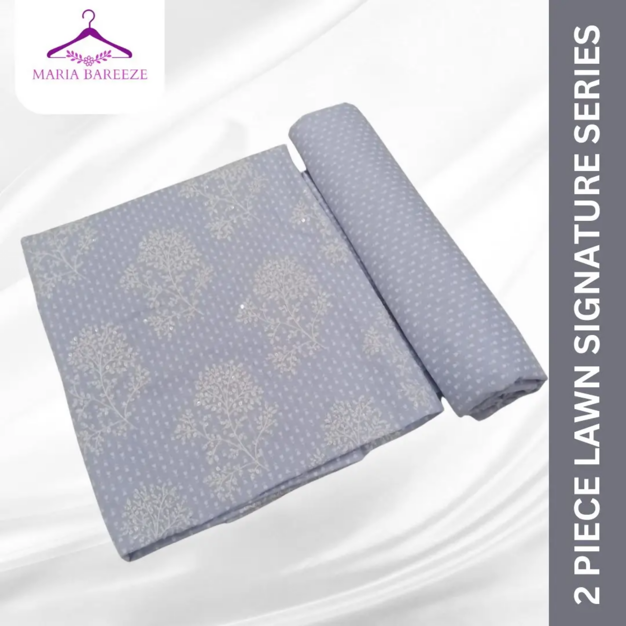 Unstitched Suit, Elegant Lawn with Embroidered Front & Boti Sleeves