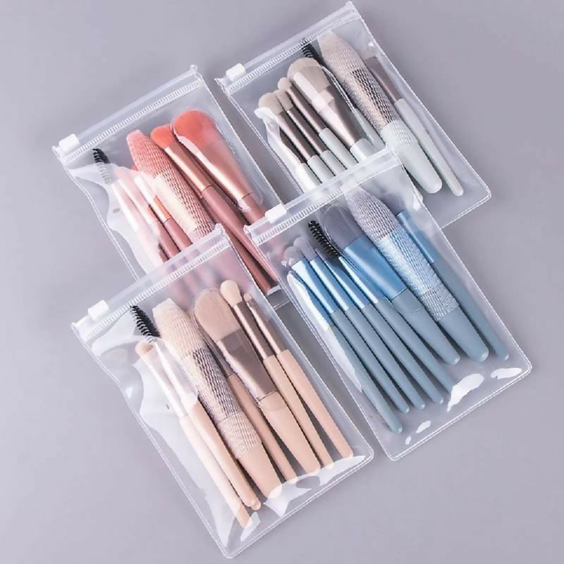8pcs Travel Makeup Brush Kit Mini Cosmetic Brush for Face
