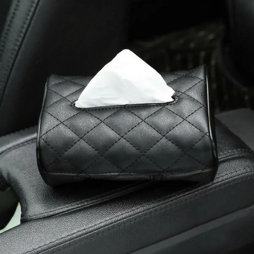 Leather Car Napkin Holder, Premium PU Leather, Car Interior Organizer