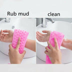 Silicon Bath Body Brush, Exfoliating Body Scurb Brush with Soap Dispenser, 2 in 1 Ultra Soft Bath Sponge Shower Brush and Body Massager, Baby Shower Brush, Shampoo and Gel Dispenser, Loofah Brush, Body Cleaning Scrubber for Man, Women and Children