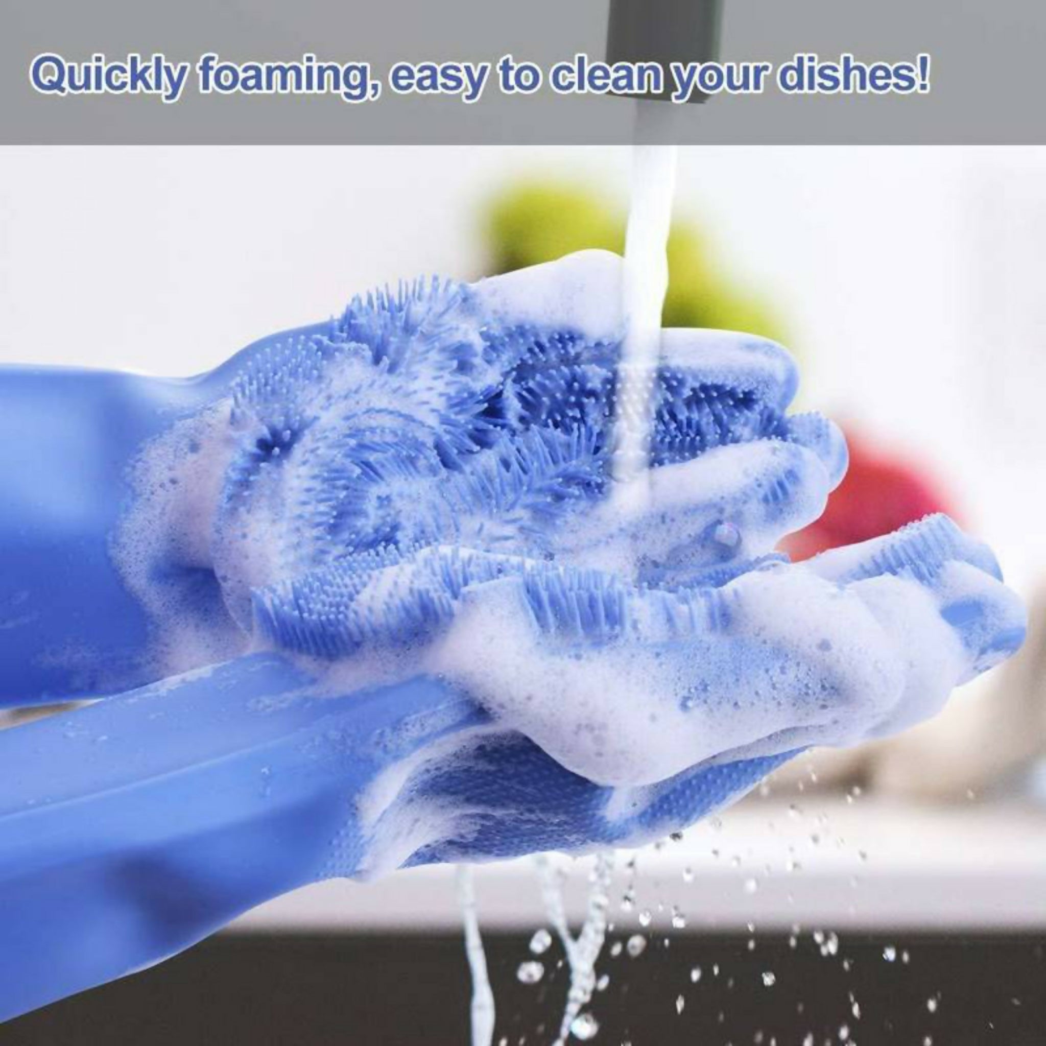 Silicone Dishwashing Gloves Pair | Reusable Heat Resistant Scrubber Cleaning Gloves