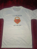 The Key & My Heart Style White T-Shirt – Key & Heart Design T-Shirts – Best Quality T-Shirts For Girls | T-Shirt For Women – T-Shirt For Men – My Heart, Small