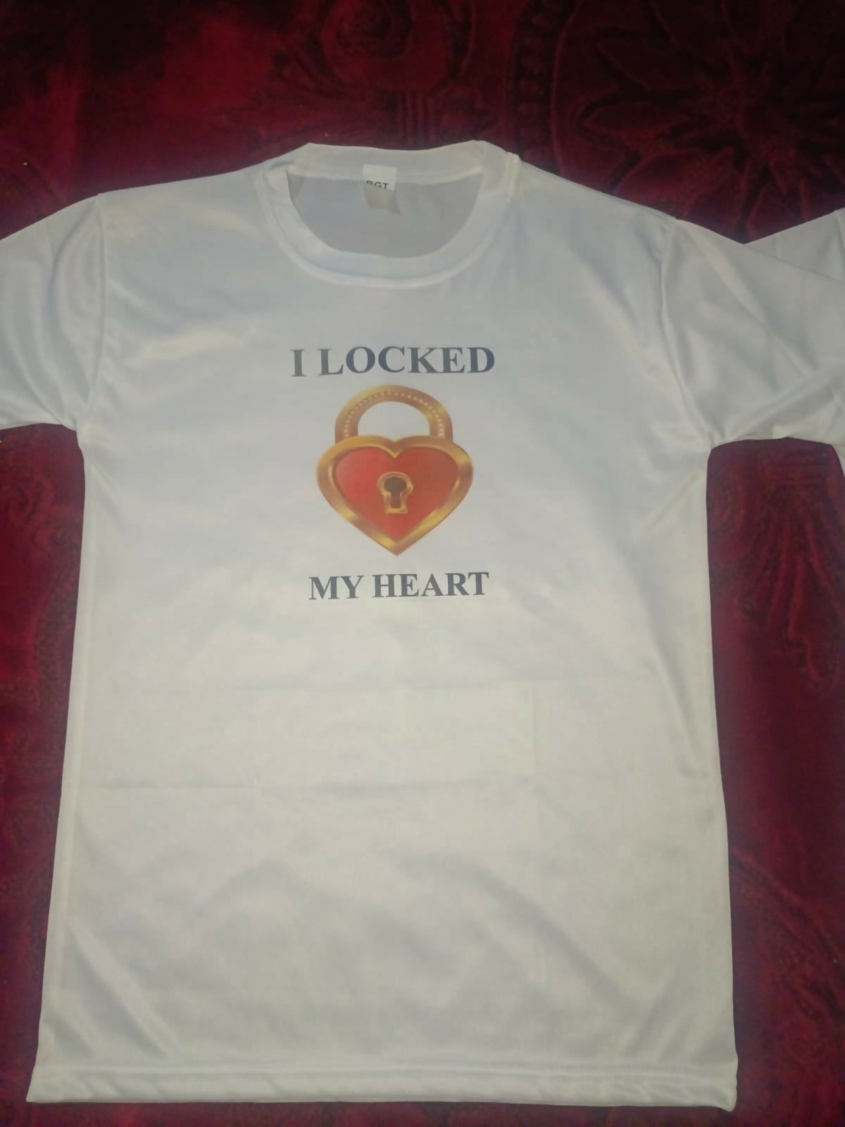 The Key & My Heart Style White T-Shirt – Key & Heart Design T-Shirts – Best Quality T-Shirts For Girls | T-Shirt For Women – T-Shirt For Men – My Heart, Small