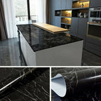 60CMx2M Self Adhesive Black Marble Sheet For Kitchen Anti Oil And Heat Resistant Wallpaper