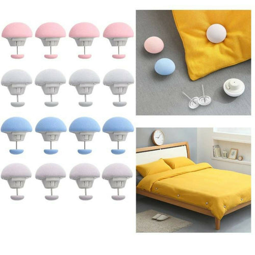 Premium Mushroom-Style Bedsheet Clips – Pack of 4 Elastic Quilt & Sheet Fixer Buckles