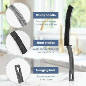 Set of 2 Gap Cleaning Brushes – Hard Bristle Crevice and Grout Cleaning Brush for Bathroom, Kitchen, Tile, and Dead Angles – Durable Narrow Cleaning Tool (9 Inch Lengh 0.75 Inch Width