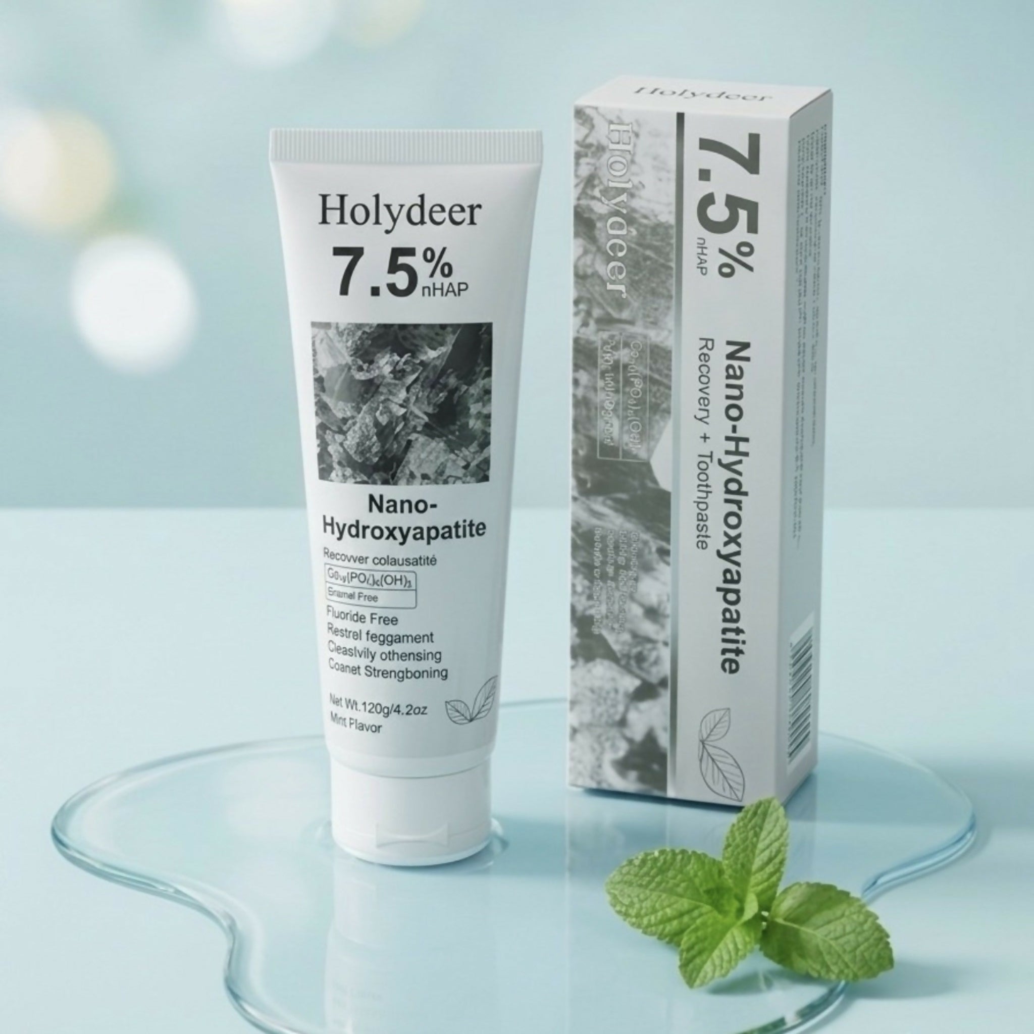 7.5% Nano-Hydroxyapatite Holydeer Toothpaste | Fluoride-Free Mint 120g