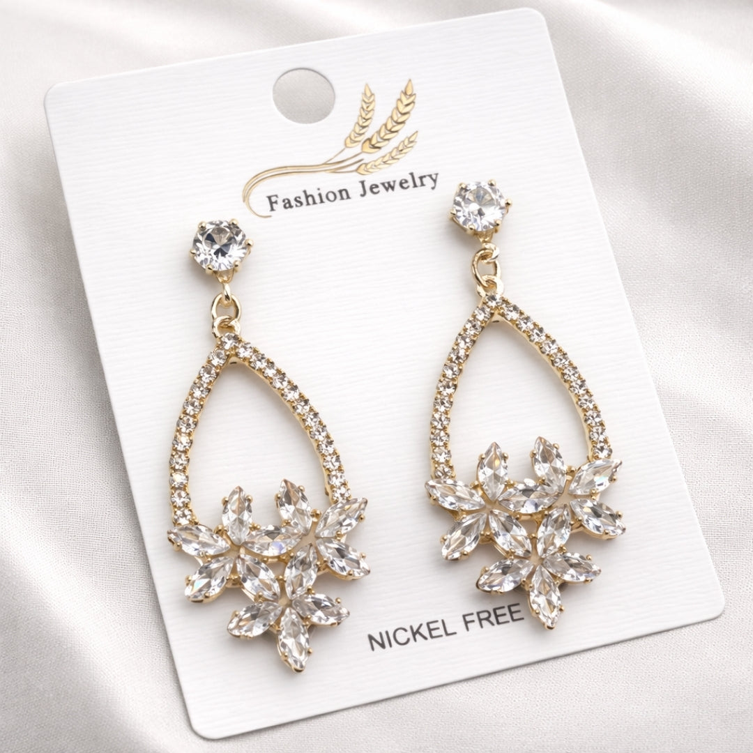 Earrings Gold Finish, Lightweight Party and Wedding for Girls