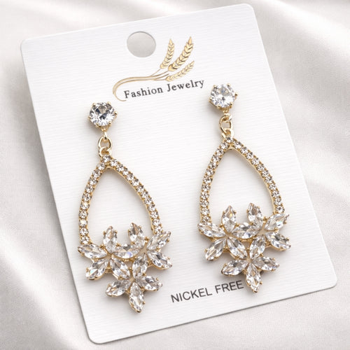 Earrings Gold Finish, Lightweight Party and Wedding for Girls