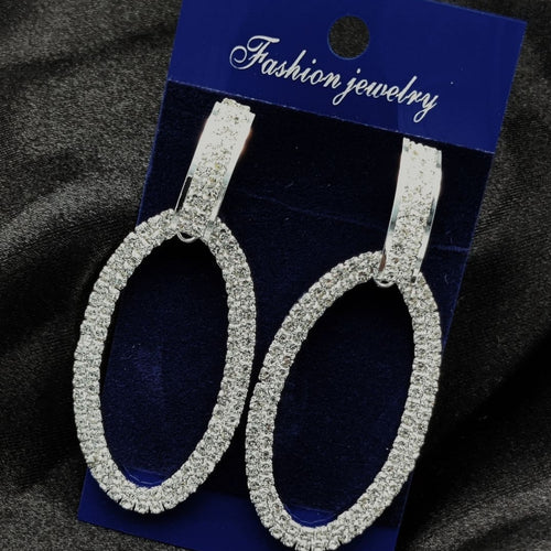 Earrings, Starburst Pearl Silver Crystal Dangle for Women