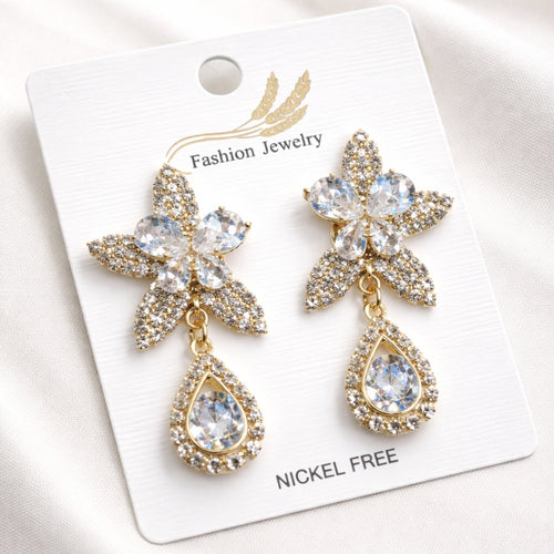 Earrings with Gemstone Dangles, Elegant Nickel-Free Jewelry for Women