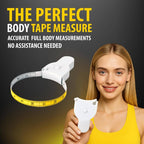 Soft flexible tape for measuring waist, chest, hips, arms, and other body areas.