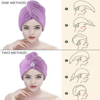 Pack Of 2 Super Absorbent Quick Dry Hair Towel