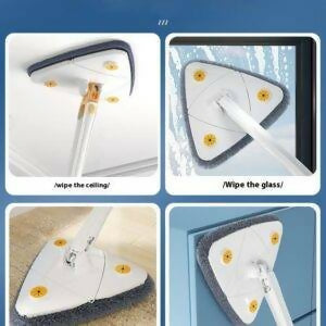 Royal’s Triangle Shaped Microfiber Mop –Self-Wringing Floor Dust Mop