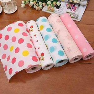 Kitchen Anti-Slip Foam Drawer Mat | Waterproof Cushion Sheet For Cupboards, Refrigerators & Tables – Size 45*150 cm | Random Colour