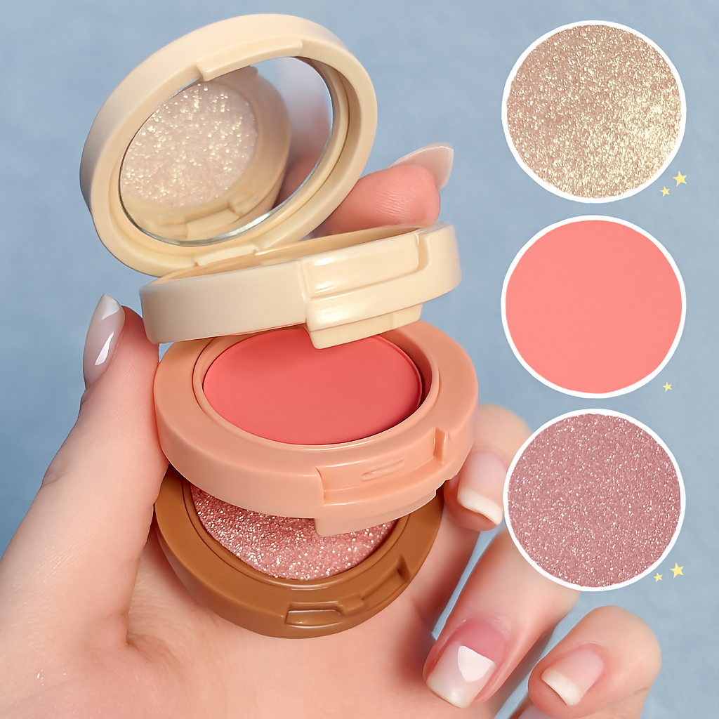 Miss Lara 3-in-1 Blush Palette – Blush, Contour & Highlighter