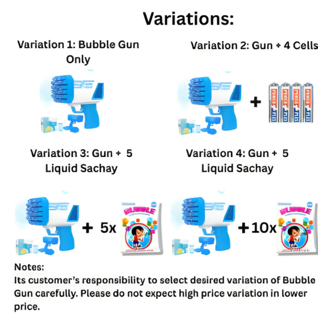 Electric 2-In-1 Rocket Bubble Gun, Fast Bubbles for Kids