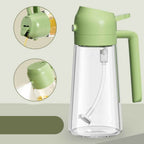 2-in-1 Oil Spray Bottle | Adjustable Mist & Dispenser | 470ml Leak-Proof Glass Container | For Cooking, BBQ, Baking & Air Fryer 470ml (Random Color)
