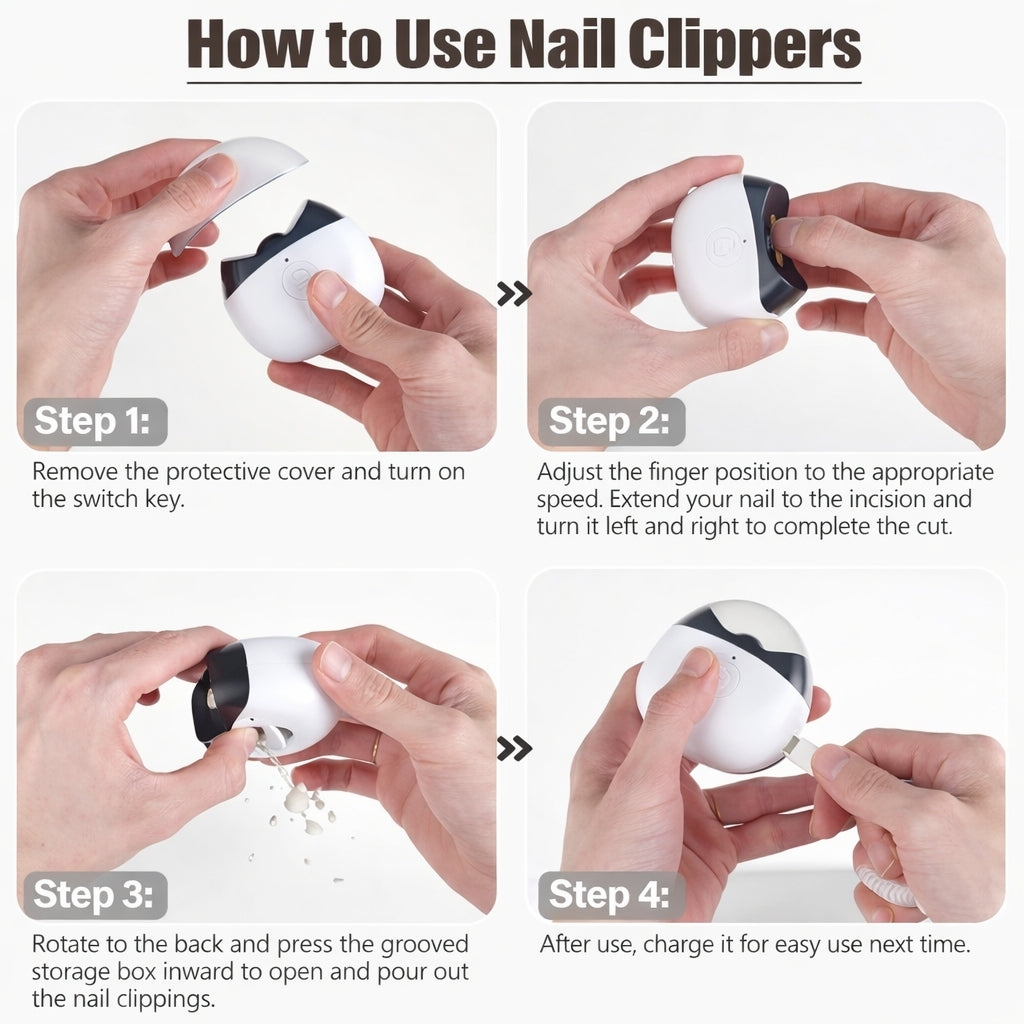 Electric Nail Clipper USB Rechargeable Automatic Nail Trimmer