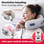 Electric U Shaped Neck Pillow Massager USB Rechargeable Travel Pillow