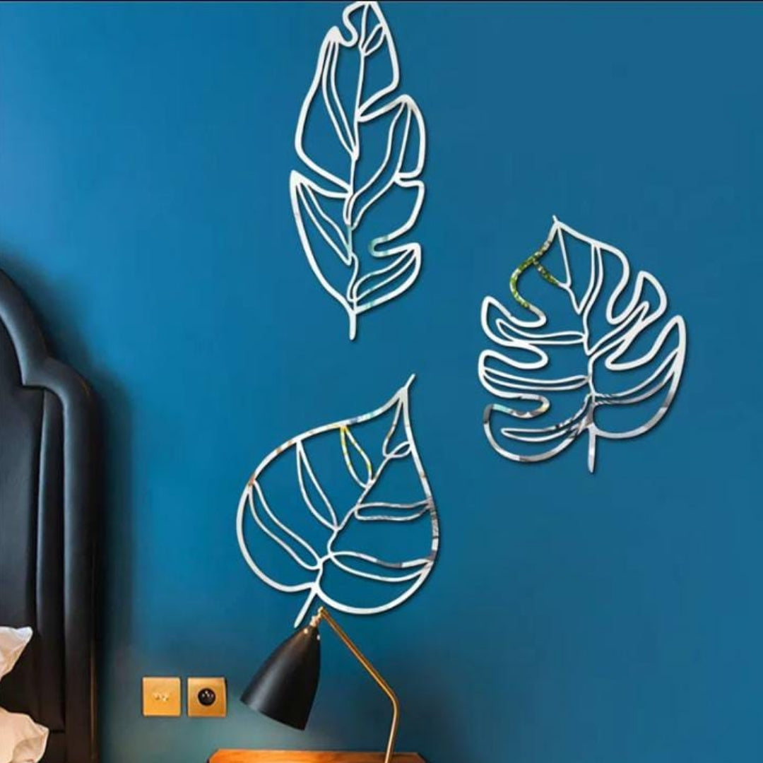 Elegant Maple Leaf Acrylic Mirror Wall Stickers for Home & Office