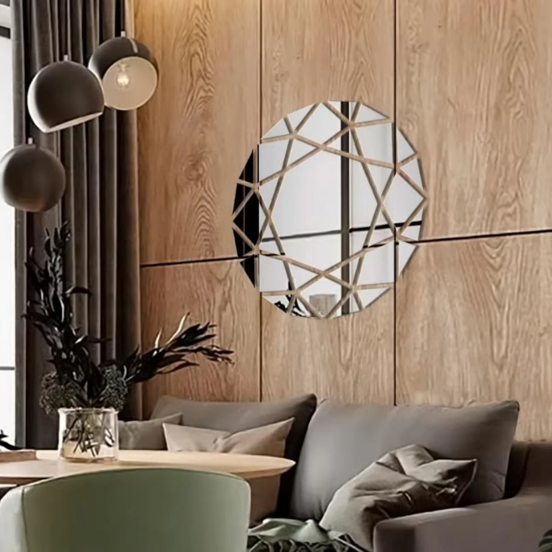 Elegant Round Acrylic Mirror Wall Decals for Home & Office