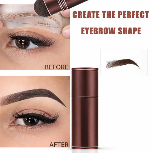 Eyebrow Stamp Shaping Kit Hair Touch Up Powder with Stencil