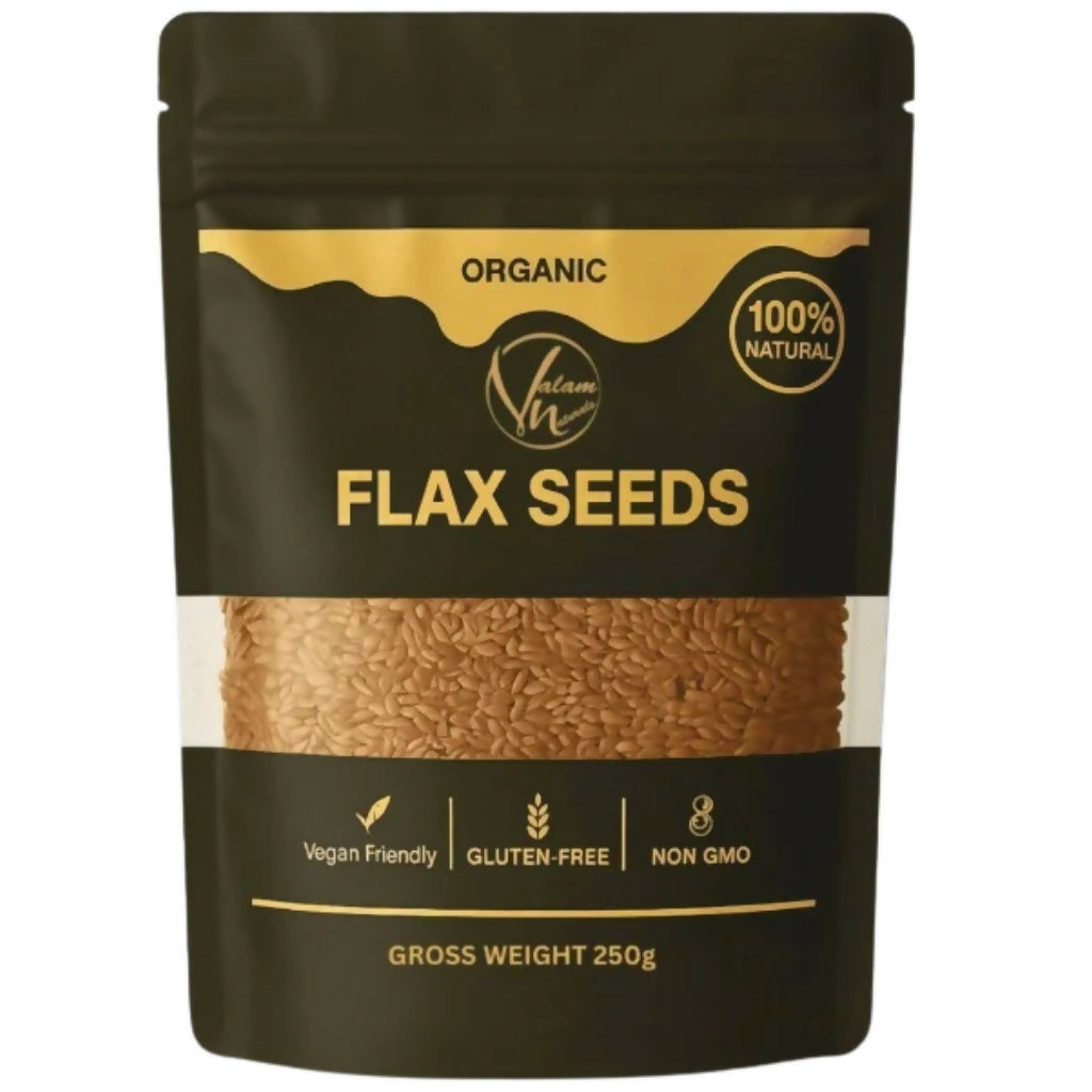 Organic Flax Seeds 250g, Omega-3 Rich Superfood, Daily Nutrition Use