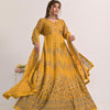 Dress Set, Elegant Gold Embroidered 3-Piece Chiffon, for Women