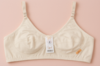 Jersey Soft Fabric Non-Padded Bra for Women – Plain Comfortable & Lightweight Everyday Wear Lingerie in Beige, Available Sizes 32 to 42