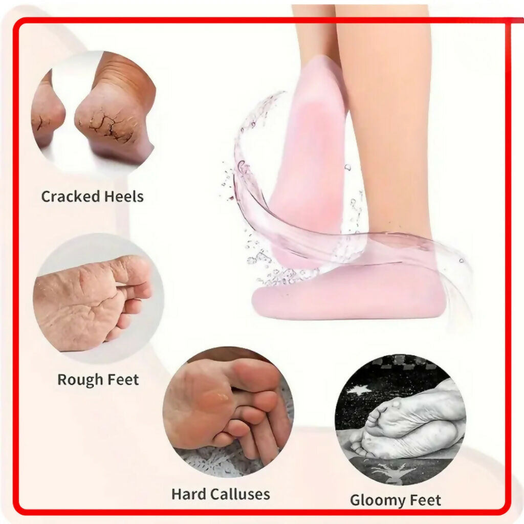 Silicone Moisturizing Socks Set for Dry Cracked Heels and Feets