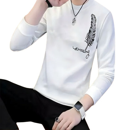 Men’s Leaf Print Full Sleeve T-Shirt