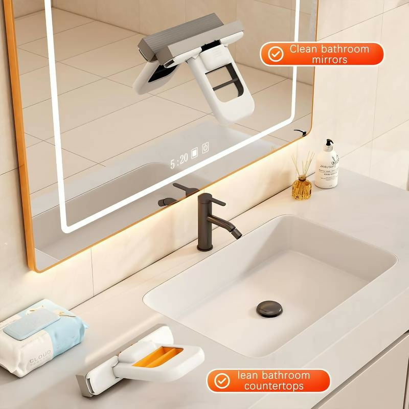 Mini Folder Desktop Mop _ Portable Mini cleaning sponge Mop bathroom tiles , and small spaces.