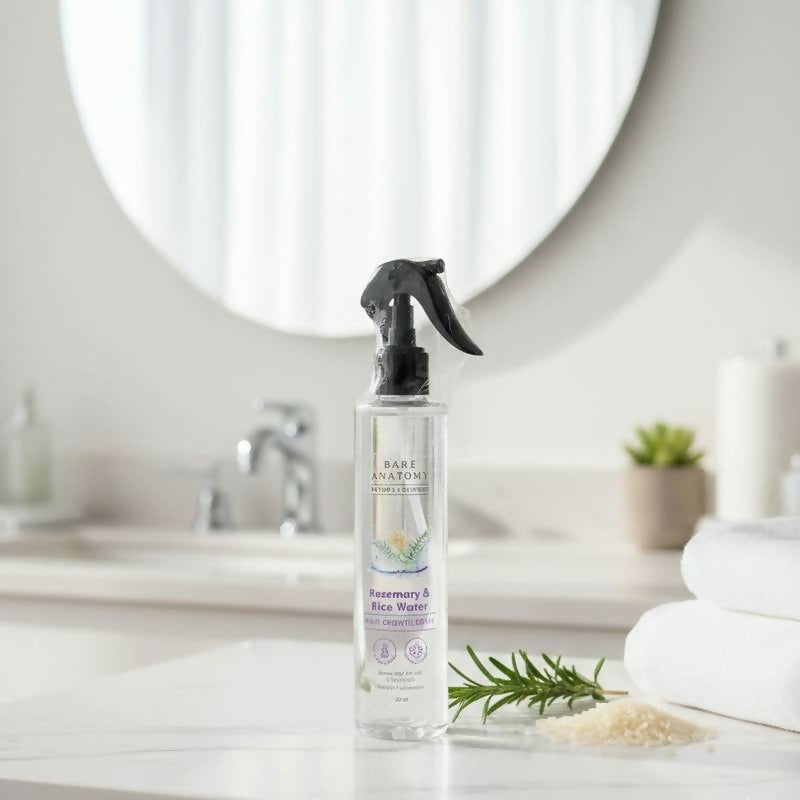 Bare Anatomy Rosemary & Rice Water Hair Growth Spray – 200ml | Strengthen & Thicken Hair