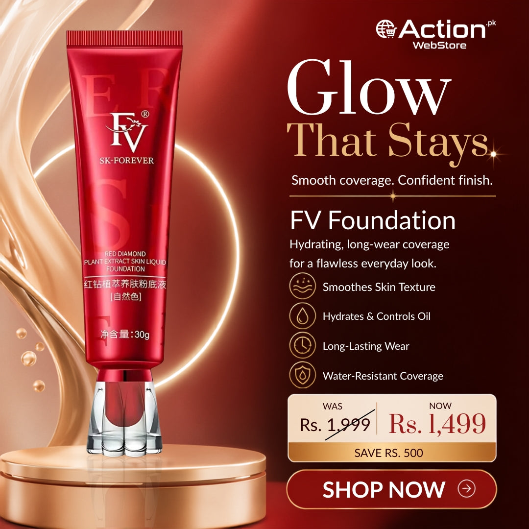 FV Foundation 30g liquid makeup tube with product packaging