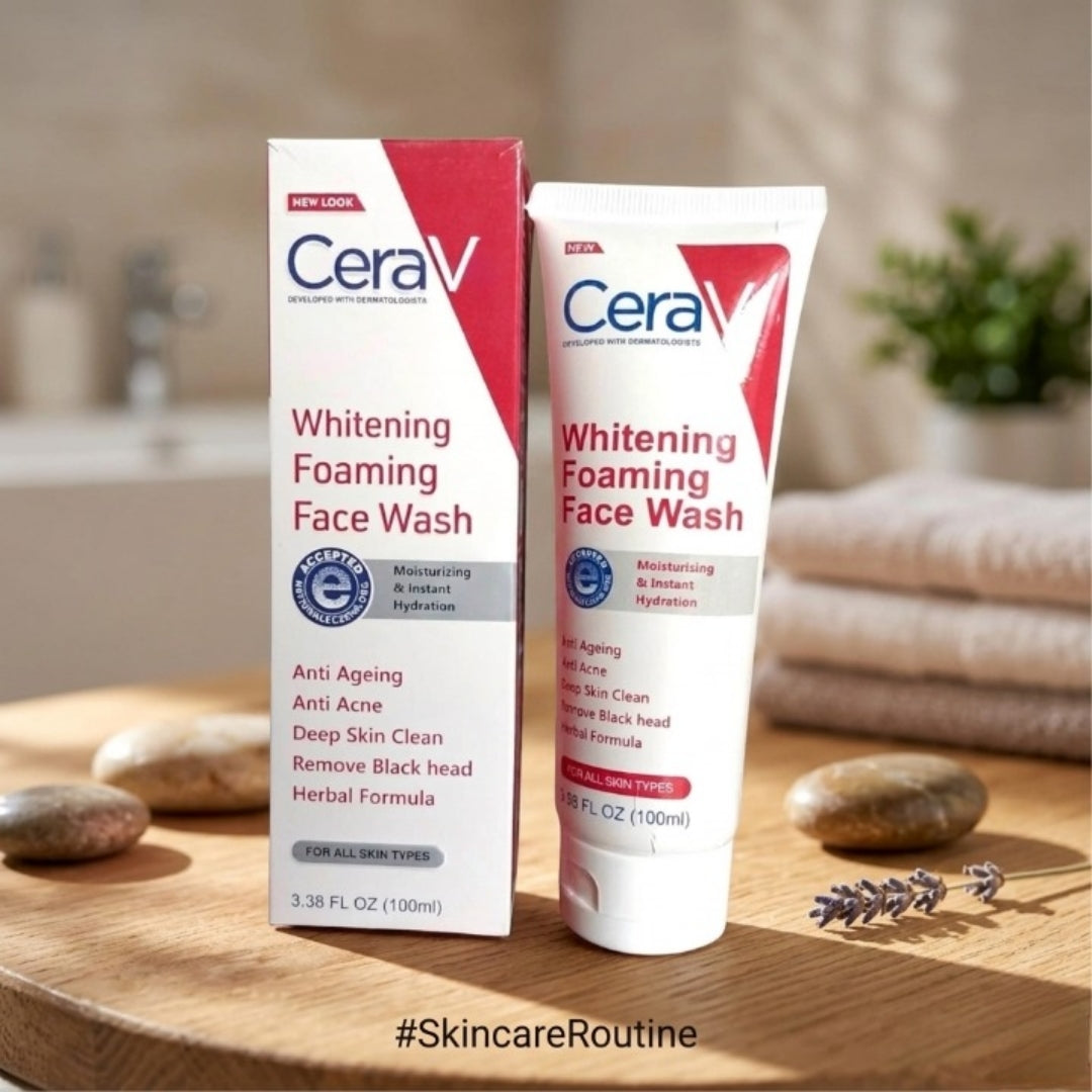 Face Wash, Cerave Whitening Foaming, Anti Ageing Anti Acne - 100ml