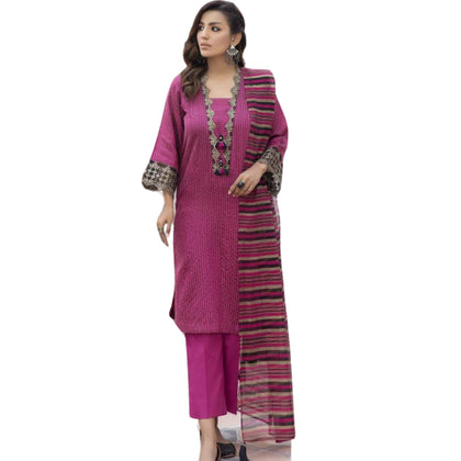 Suit, Luxurious Khadi Dobi Lawn Fabric with Intricate Embroidery, for Women