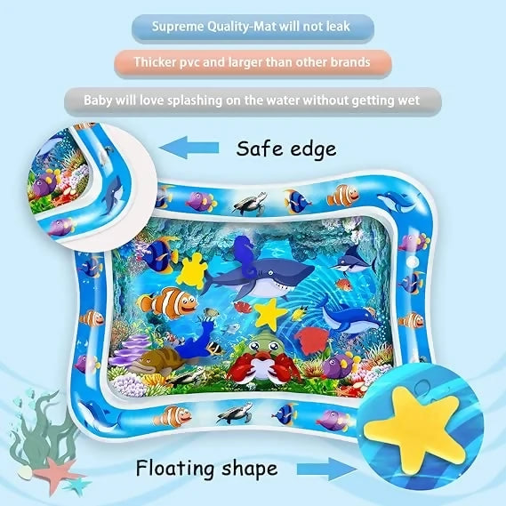 Inflatable Leakproof Tummy Time Water Mat for Kids – Safe & Fun Baby Play Mat (Random Color)
