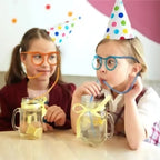 Funny Silly Straw Glasses for Kids and Adults – Creative Flexible Drinking Straw Eyeglasses Fun Party Accessory (Random Color)
