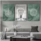 Decoration home decoration item 3 pcs iSLAMIC fRAME board wall decor photo on wall PHOTO TILE canvas art decor for home easy set up with both side tape