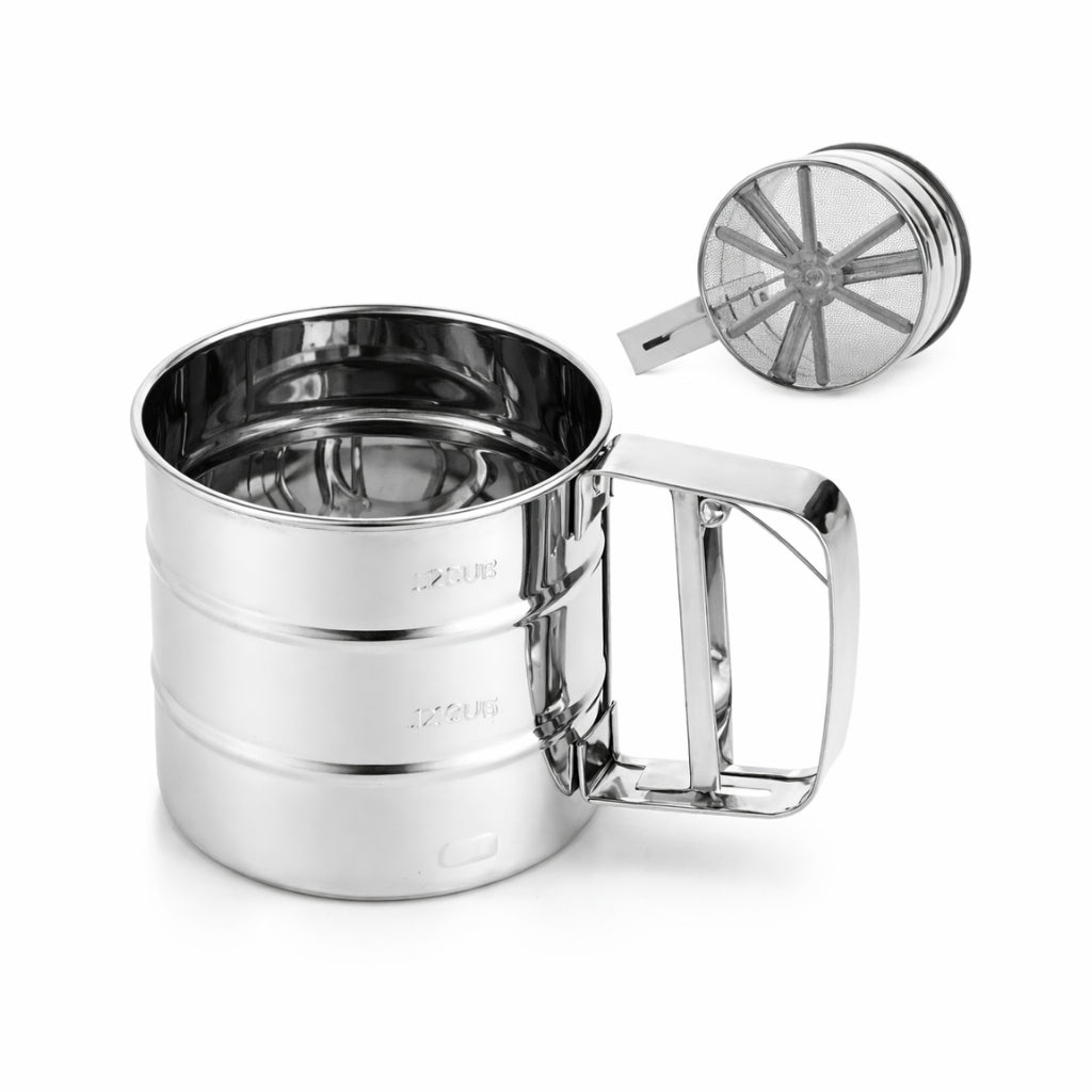 Stainless Steel Flour Sieve Cup, Handheld Baking Sifter for Flour